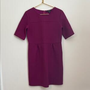 Weekend Max Mara Dark Raspberry Short Sleeve Knee Length Dress